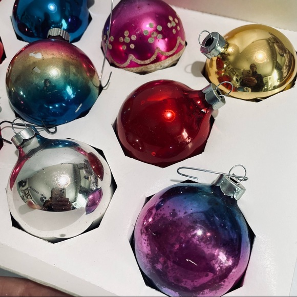 Vintage Christmas glass ball ornaments Shiny Bright & Rauch 14 - Picture 4 of 13
